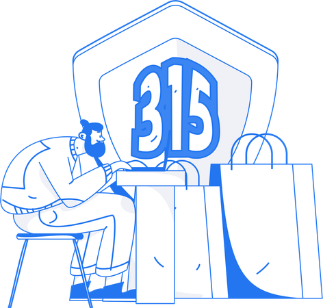 315 code for shopping rights  Illustration