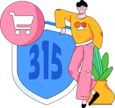 Sécurité du code 315 pour faire du shopping  Illustration