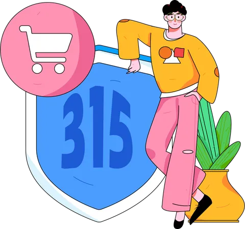 Sécurité du code 315 pour faire du shopping  Illustration