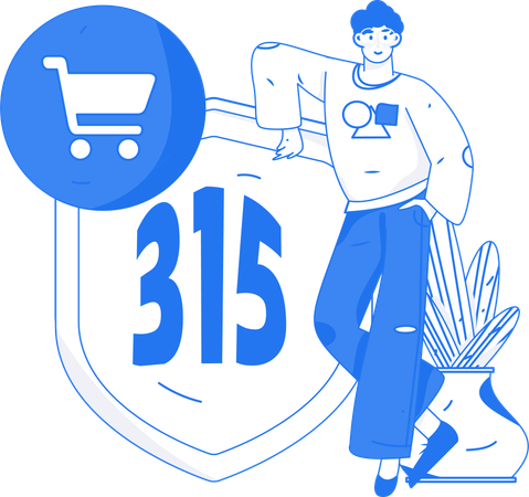 315 code security for shopping  Illustration