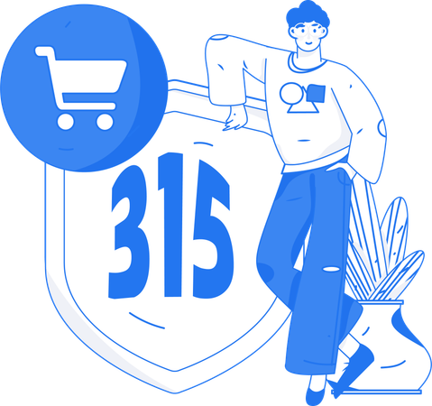 Segurança com código 315 para compras  Ilustração