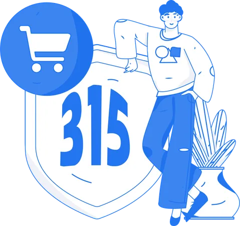 Seguridad del código 315 para compras.  Ilustración