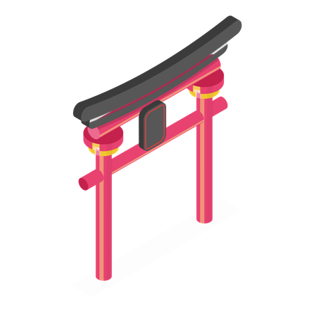 日本のコレクションの 3D アイソメトリック フラット ベクター セット。アイテム 6  イラスト