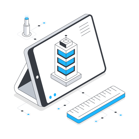 3D building Model  Illustration