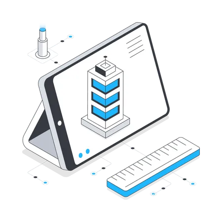 3D building Model  Illustration