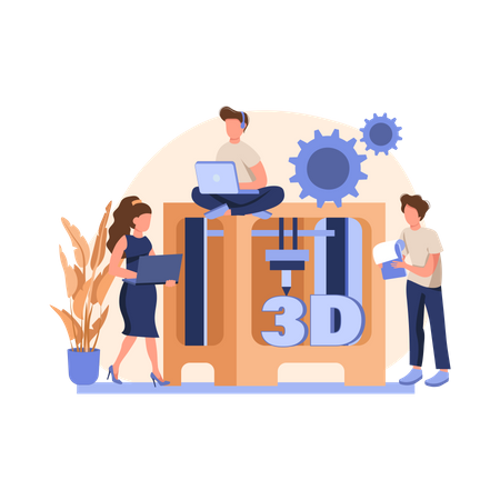 3D Drucker  Illustration