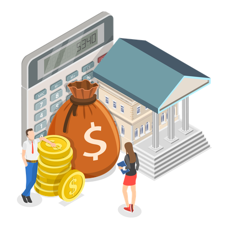 3D Isometric Flat Illustration of Funding, Grants And Incentives. Item 3  Illustration