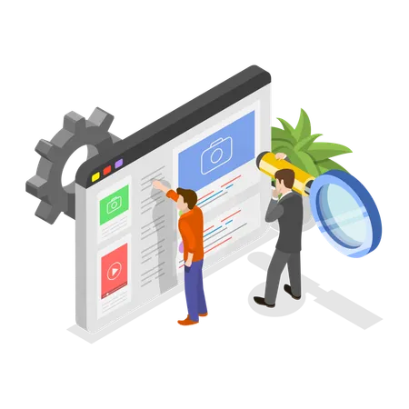 3D Isometric Flat Illustration of Requirements Analysis. Item 3  Illustration