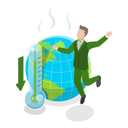 3D Isometric Flat Vector Illustration of Climate Change. Item 2  Illustration