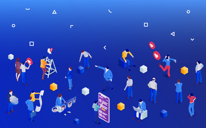 3d isometric promotion business concept  Illustration