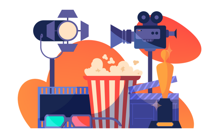 3d movie production  Illustration