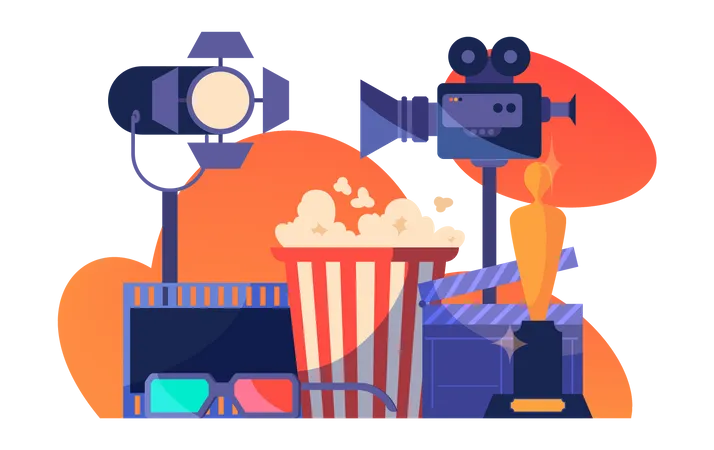 3d movie production  Illustration