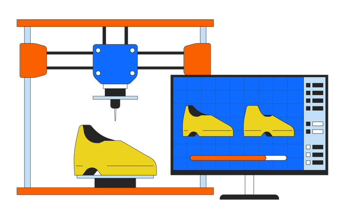 3D printing footwear  일러스트레이션