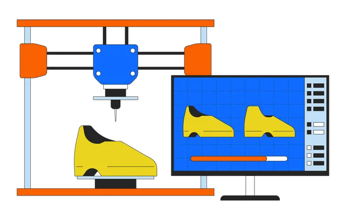3D printing footwear  일러스트레이션