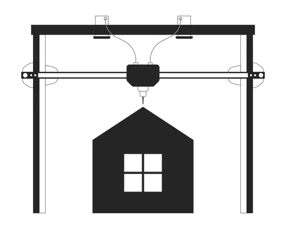 3D printing house  Illustration