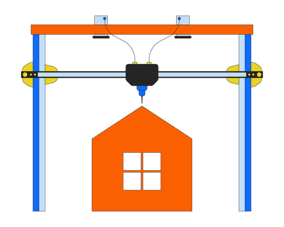 3D printing house  Illustration