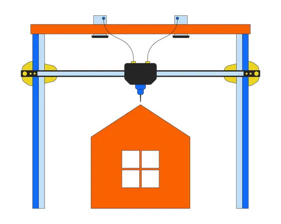 3D printing house  Illustration