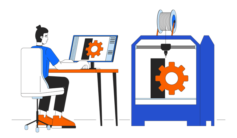 3D printing in mechanical engineering  Illustration