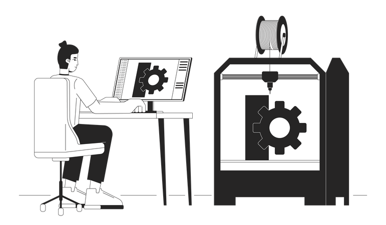 3D printing in mechanical engineering  Illustration