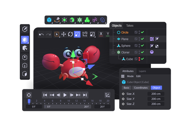 3D Software suite Interface  Illustration