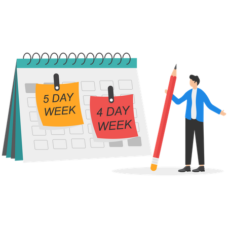 4 or 5 Day Work Week  Illustration