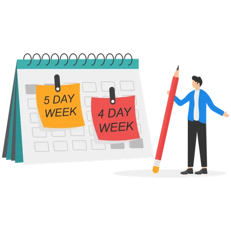 4 or 5 Day Work Week  Illustration