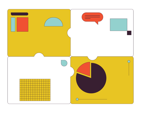 4 puzzle piece presentation slides  Illustration