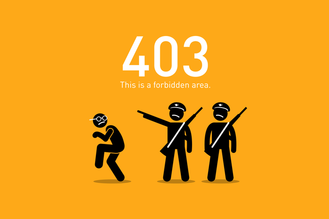 ウェブサイトエラー 403。禁止されています。  イラスト