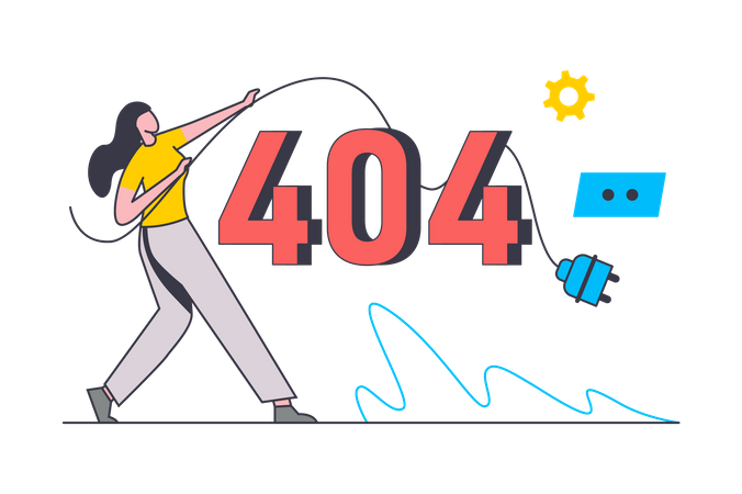404 connection error  Illustration