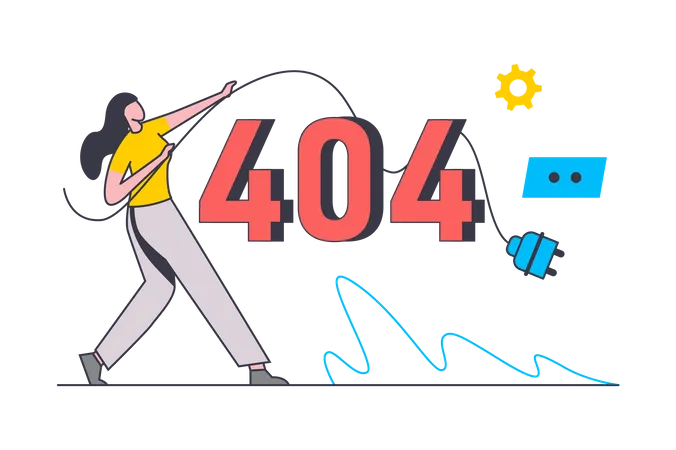 404 connection error  Illustration