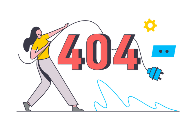 404 connection error  Illustration