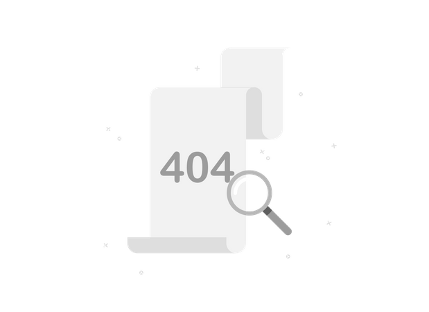 Erro 404 no documento  Ilustração