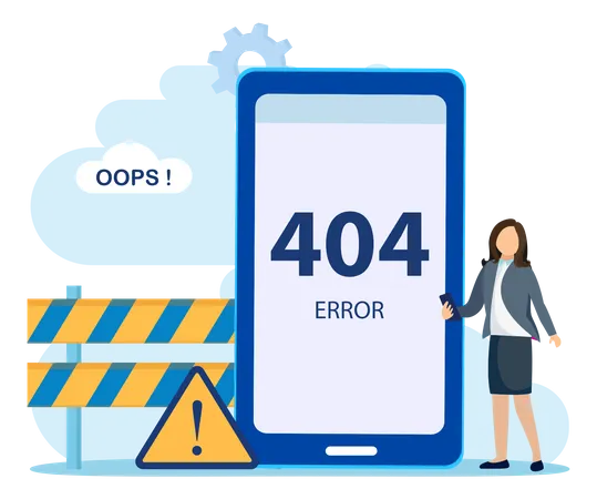 Tecnologia De Sistema De Manutencao De Ilustracao De Erro 404 Mostrando Mensagem De Problema De Conexao Com A Internet 404 Vetor Plano Ilustração
