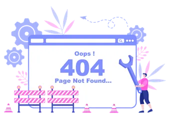 404 오류 페이지 일러스트레이션 팩