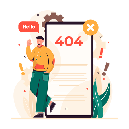 404 Error Connection  일러스트레이션