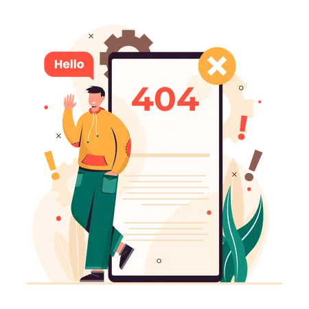 404 Error Connection Illustration 일러스트레이션
