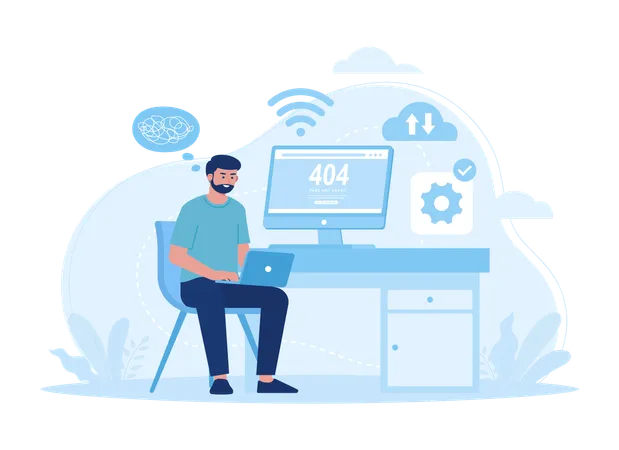 404 error for connection  Illustration