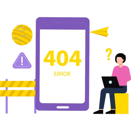 There Is A 404 Error In Mobile Illustration