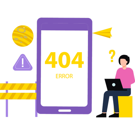 404 error in mobile  Illustration