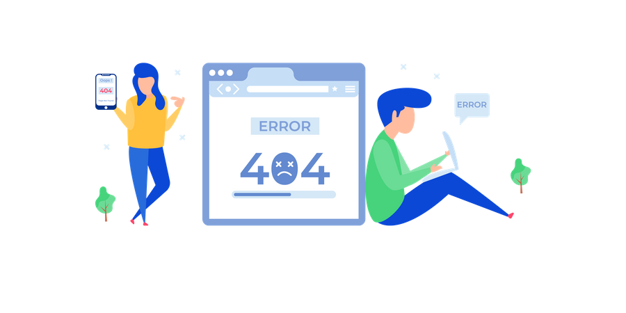 404 error in web page Illustration