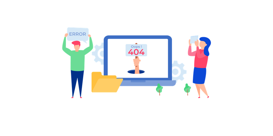 404 error in web page  Illustration