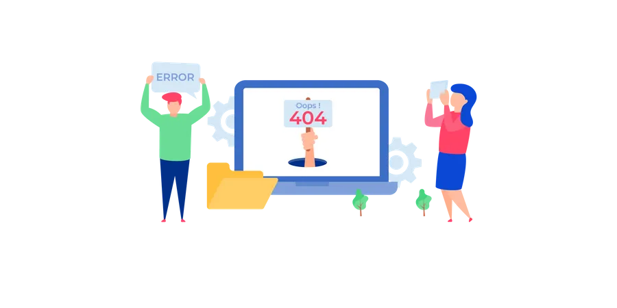 404 error in web page  Illustration