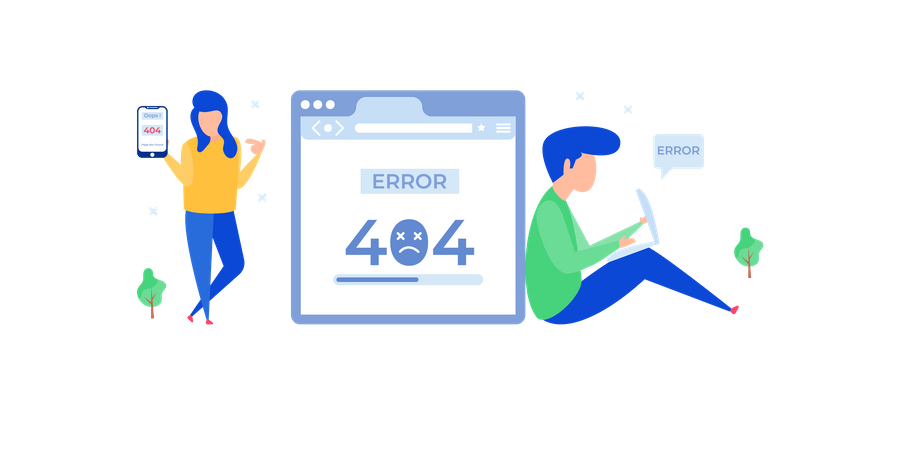 404 error in web page  Illustration