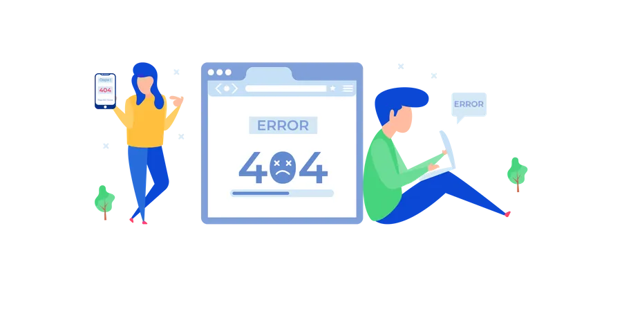 404 error in web page  Illustration