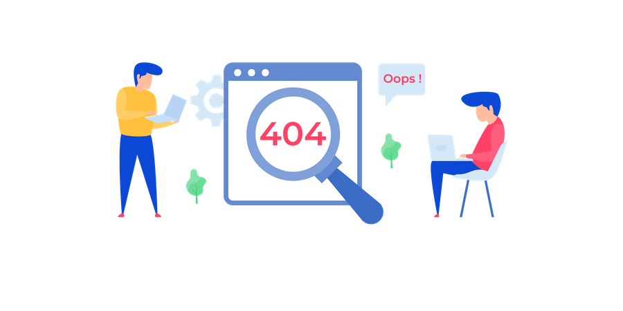 404 error in web page  Illustration