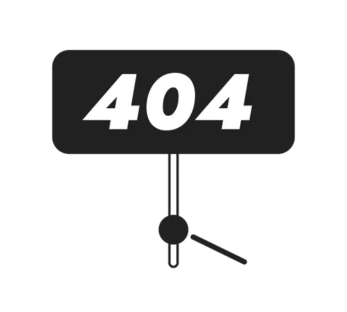 Holding 404 Error Sign Vector Bw Empty State Illustration Editable Not Found Page For UX UI Design Repair Work Isolated Flat Monochromatic Object On White Error Flash Message For Website App Illustration