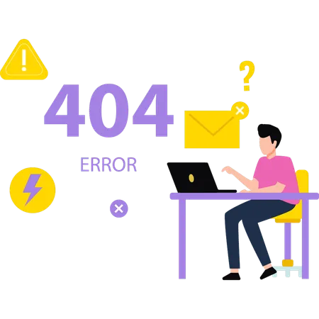 404 errors in the boys mail  Illustration