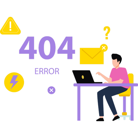 404 errors in the boys mail  Illustration