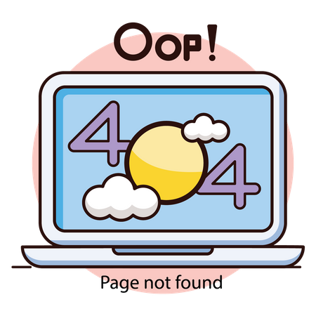 404 Page Not Found  Illustration