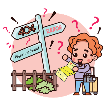404 Page Not Found  Illustration